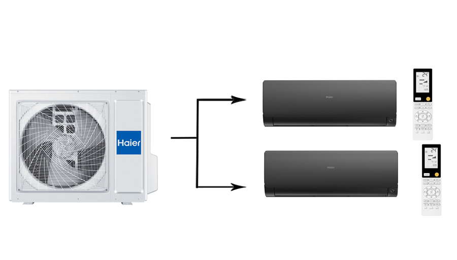 Мульти сплит-система на 2 комнаты 25+50 м2 Haier AS25S2SF2FA-B+AS50S2SF2FA-B/2U50S2SM1FA-3 Flexis Super Match