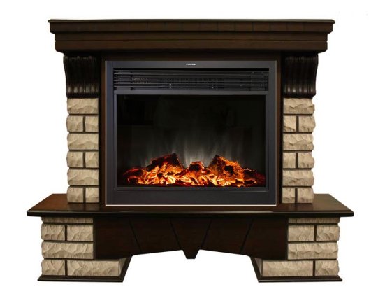 Каминокомплект RealFlame Country Rock 26 с очагом MoonBlaze LUX Black/Brass