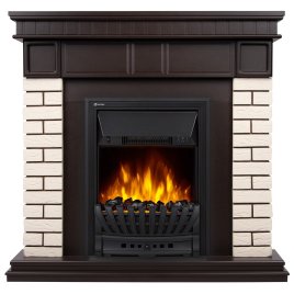 Каминокомплект Firelight Bricks Classic с очагом Electrolux EFP/P-1020LS камень бежевый/шпон темный дуб